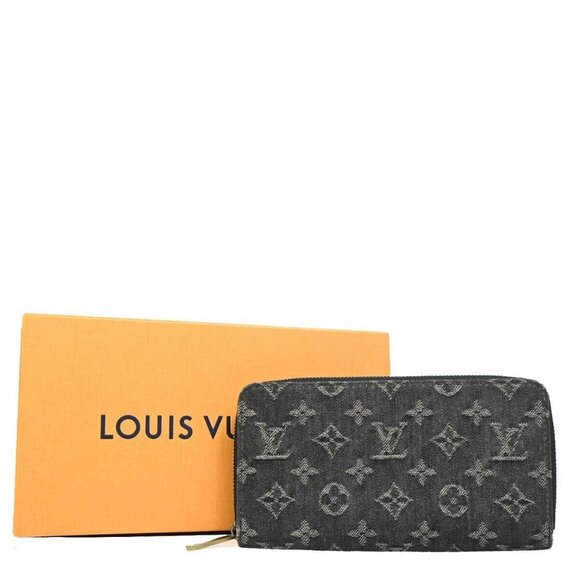 LOUIS VUITTON Zippy Round Long Wallet Monogram Denim Leather Blue - Picture 3 of 15